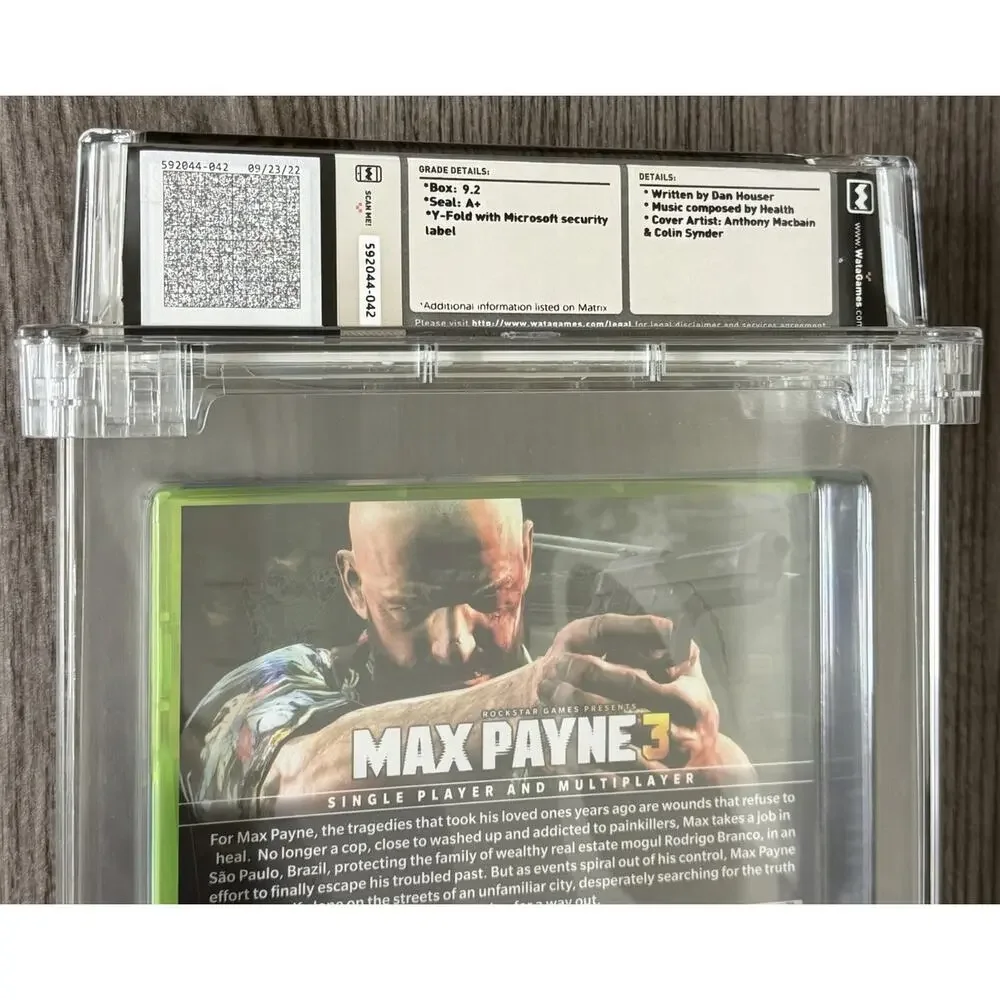 Max Payne 3 Xbox 360 WATA 9.2 A+ Sealed
